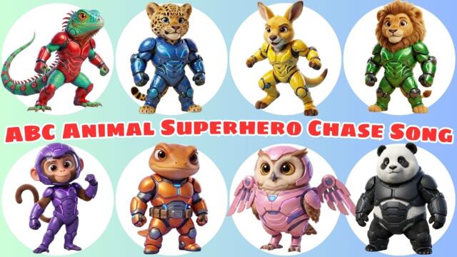 ABC Animals Superhero Song 🦸‍♂️🐾 Learn Alphabet & Animal Sounds | Kids Songs