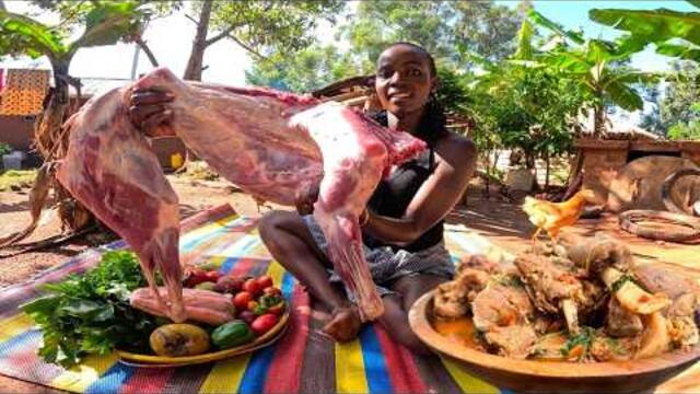 No more Water Borrowing |Drilling Borehole for my Family|Cooking Delicious Fried Boiled Goat meat
