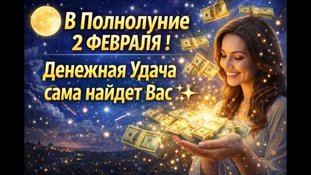 🌕 В Полнолуние 2 ФЕВРАЛЯ ! Денежная Удача сама найдет Вас ✨️