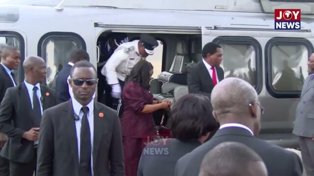 President Mahama and First Lady arrive hand in hand in Zambia for their 3-day state visit.