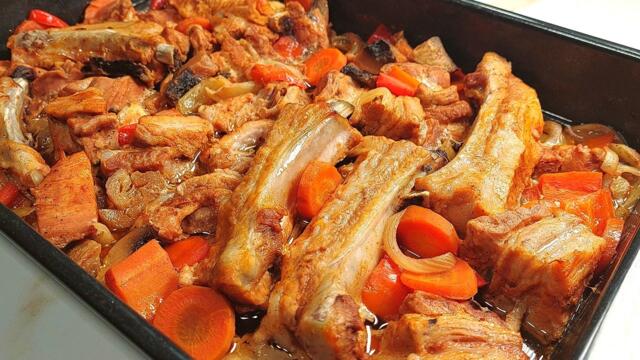 СВИНСКИ РЕБРА на ФУРНА. Най-лесната рецепта!