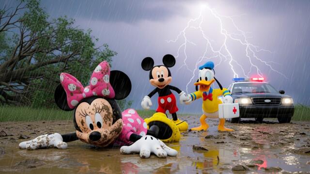 Minnie’s Shocking Fall⛈️🚑| Stormy Rescue Operation | Mickey Mouse Funny Animation