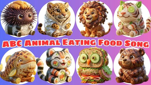 ABC Animal Food Sounds Song 🐊🍕 Fast Food Chase Cartoon | Learn Alphabet & Healthy Eating 🍎