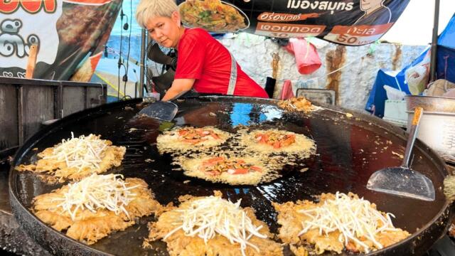 Non Stop Order! Grandma Cooking the Best Seafood Omelette Non Stop for Just 0.70$ | Thai Street Food