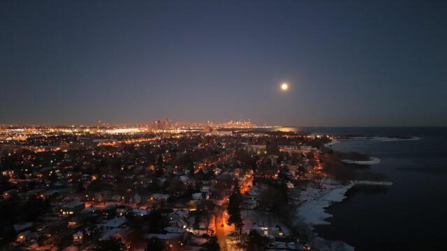 Ghehra Hua shot on DJI Mini 4 Pro | Full Moon Flight Over Toronto