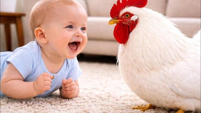 Boss Baby Talks to Rooster 😂🐓 | Rooster Gets Confused & Baby Laughs Nonstop!
