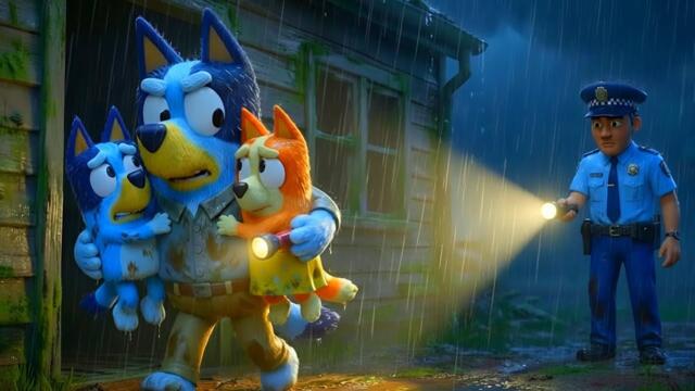 Bluey and Bingo in Danger: Dad's Heroic Rescue in the Storm! | Bluey x Bingo | Bluey Funny Animation