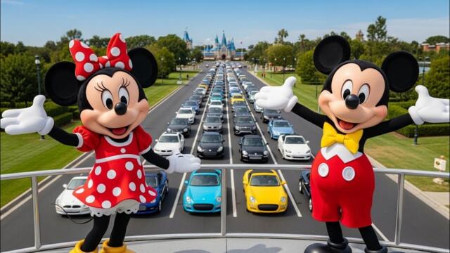 Minnie Mouse & Mickey Mouse Car Workshop Adventure 🚗🎨 | Fun Denting & Painting in the Big Market |