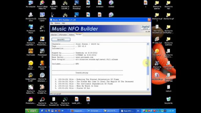 Как се прави nfo от аудиофайлове с помоща на Music NFO Builder