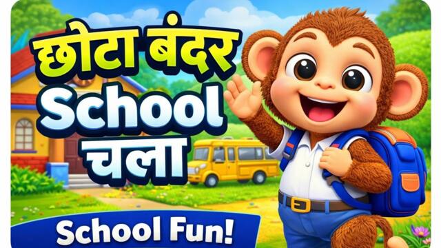 FUN Hindi Cartoon Rhymes for Kids at Chhota Bandar School 🐒 Happy Baby Cartoon