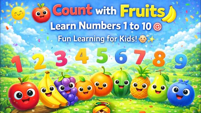 🍎 Count with Fruits 🍌 | Learn Numbers 1 to 10 | Fun Learning for Kids | TinyGuru Kids