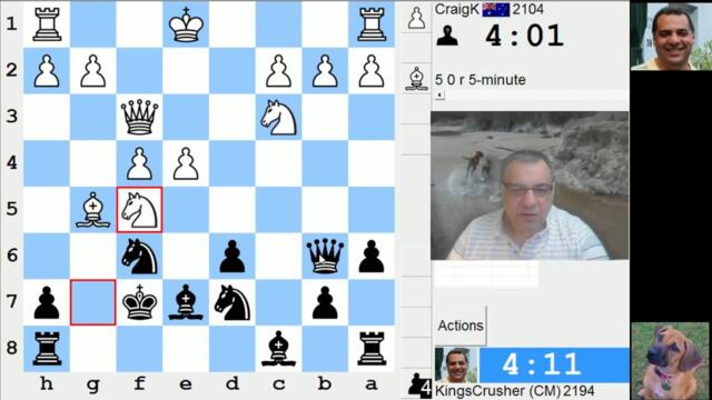 LIVE Blitz #3412 (Speed) Chess Game: Black vs CraigK in Sicilian: Najdorf, 7...Be7