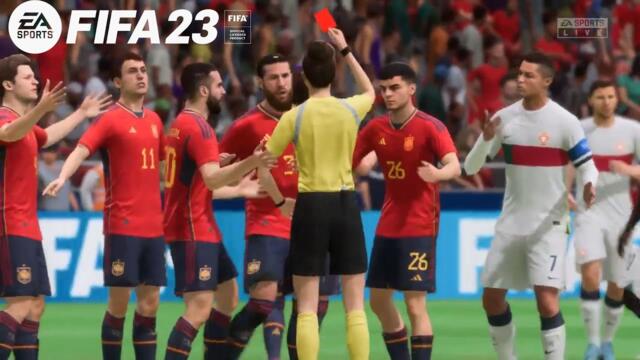 GETTING AS MANY RED CARDS AS POSSIBLE IN A FIFA 23 Match | Sergio Ramos Edition Spain VS Portugal