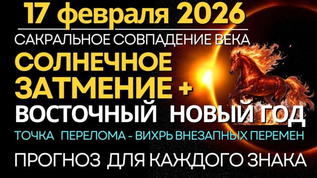17 февраля: САКРАЛЬНОЕ СОВПАДЕНИЕ ВЕКА - Солнечное Затмение + Восточный Новый Год/Прогноз для Знаков