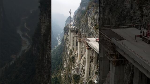 This Highway Was Built on a Vertical Mountain Cliff #edit #highway #extreme #ai