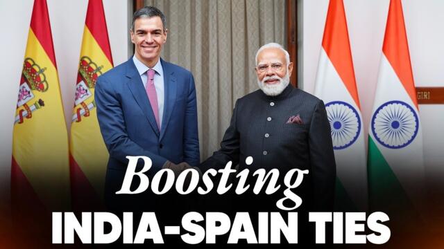 PM Modi meets President of the Government of Spain, Pedro Sánchez