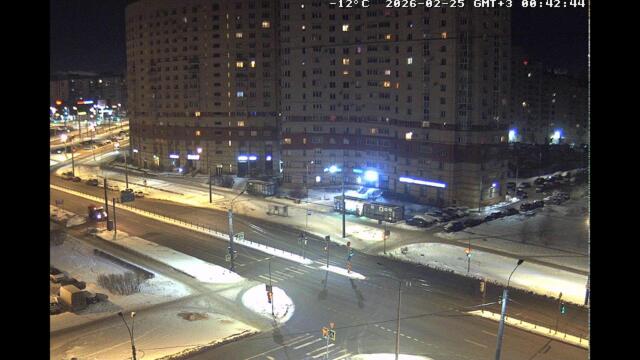 LIVE St. Petersburg, Russia Gakkelevskaya str. Гаккелевская улица перекрёсток с ул. Камышовой онлайн