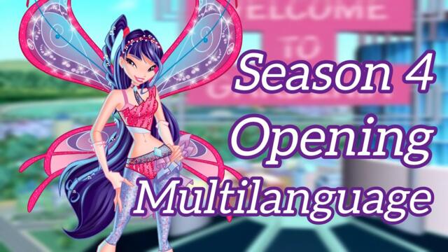 Winx club season 4 opening multilanguage