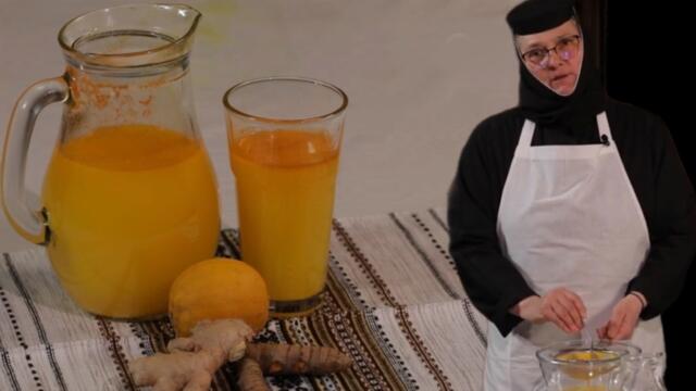 Енергизираща напитка с джинджифил и куркума – Рецепта от манастира Хорезу, Румъния 💪🍋🌿