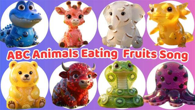 ABC Animal Sounds & Fruit Jelly Song 🍓🐻 Learn Alphabet, Animals & Fruits | Hiss Hiss Kids Song