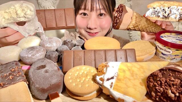 ASMR Japanese Ice Cream【Mukbang/ Eating Sounds】【English subtitles】