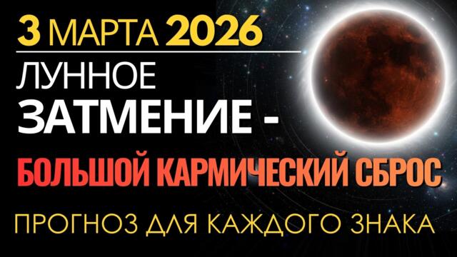 БОЛЬШОЙ КАРМИЧЕСКИЙ СБРОС: Лунное затмение 3 марта 2026. Прогноз для каждого Знака