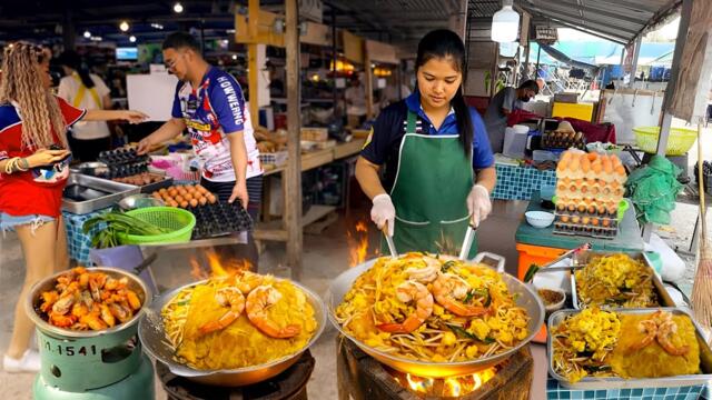 Only $0.50 Pad Thai! Cooks Non Stop By Hard Working Young Girl | Thai Street Food