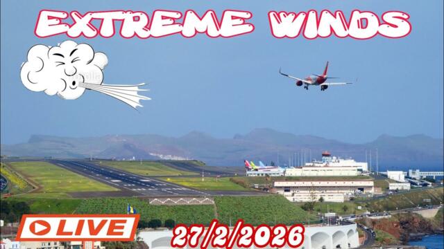 EXTREME AFTERNOON CROSSWINDS AT MADEIRA AIRPORT / LPMA