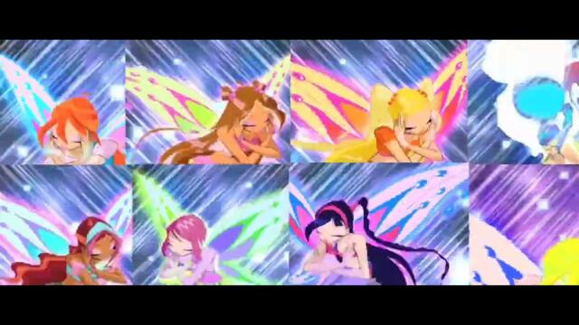Winx club all transformation with roxy and daphne up to cosmix