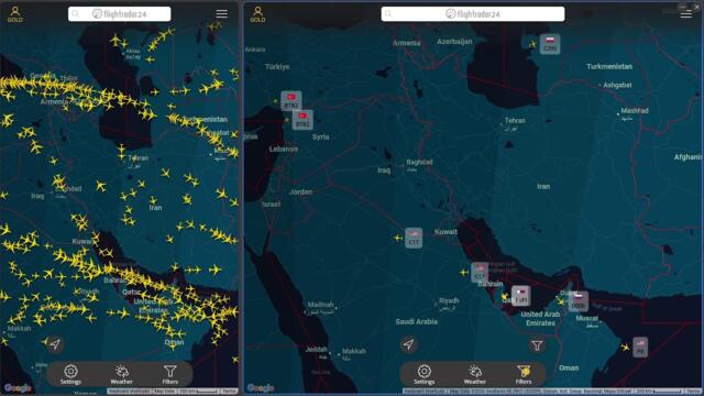 Iran Real-Time Flight Radar | رادار پروازهای لحظه‌ای ایران