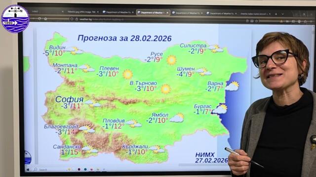 ☀️ Метеорологичният бюлетин на НИМХ, 27 февруари 2026 г. 