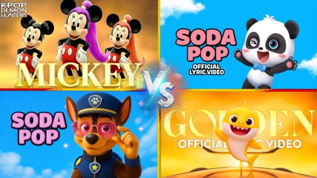 Mickey Mouse🆚 BABYBUS 🆚 BABYSHARK 🆚 RAW PATRUL SODA POP 😎🎶 WHO IS BEST?#sodapop