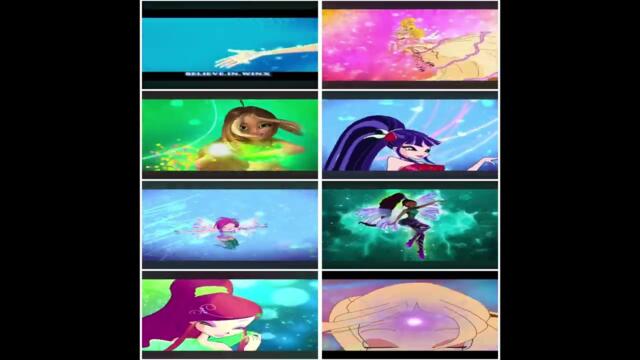 Winx All transformations with Roxy and Daphne
