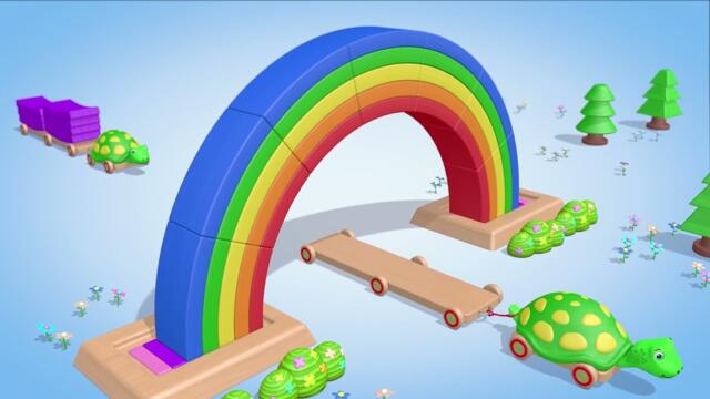 Дъга за деца 🌈 ЦВЕТОВЕТЕ С ПРЕДМЕТИ — Влакчето Оли