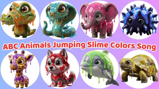 🦄 A to Z Slime Splash! Chibi Animals Transform into Giant Colorful Slime Creatures | Alphabet Song 🐾