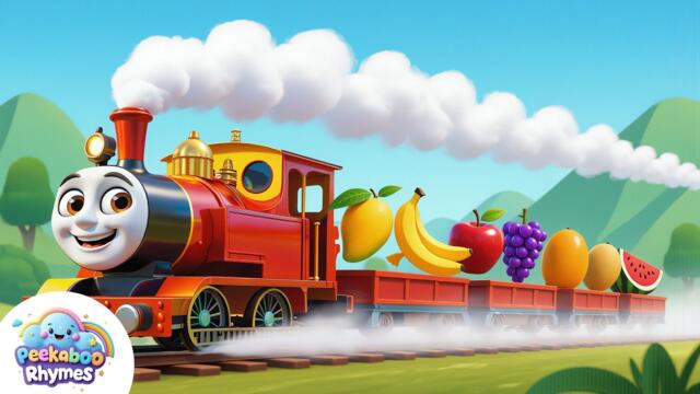 Fruit Train 🍎🚂 | फलों की रेलगाड़ी | Hindi Kids Rhymes | Peekaboo Rhymes
