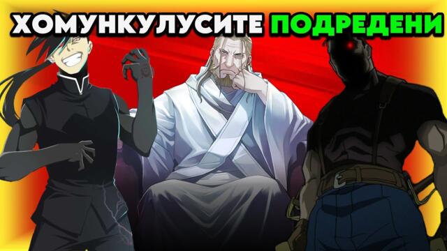 ХOМУНКУЛУСИТЕ ПОДРЕДЕНИ ПО СИЛА I МЕТАЛНИЯ АЛХИМИК: БРАТСТВОТО