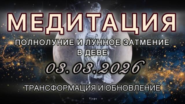 Полнолуние и Лунное затмение в Деве 03.03.2026. МЕДИТАЦИЯ. Трансформация и обновление