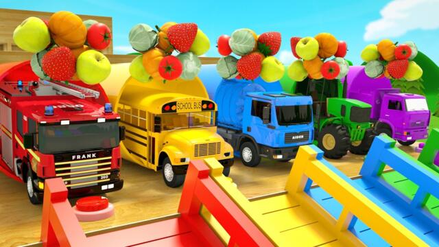 Super Simple Songs - repainting a fire truck, school bus (learning colors) - Baby Nursery Rhymes
