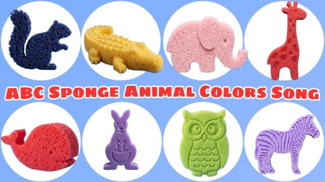 ABC Colorful Animal Song 🧽🐘 Sponge Animals Transformation | Learn Alphabet & Sounds for Kids