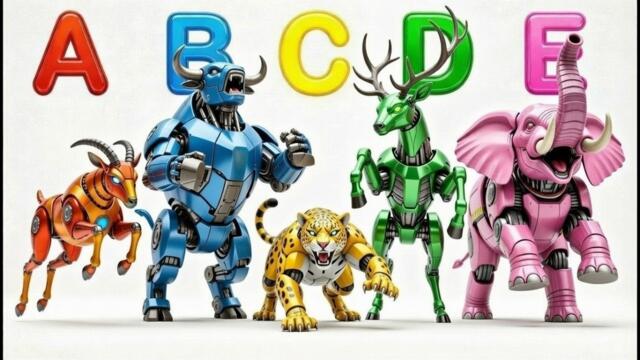 ABC Colorful Safari Animal Robotic Transformation Song 0139 | Colors & ABCs Song | Animals Sounds