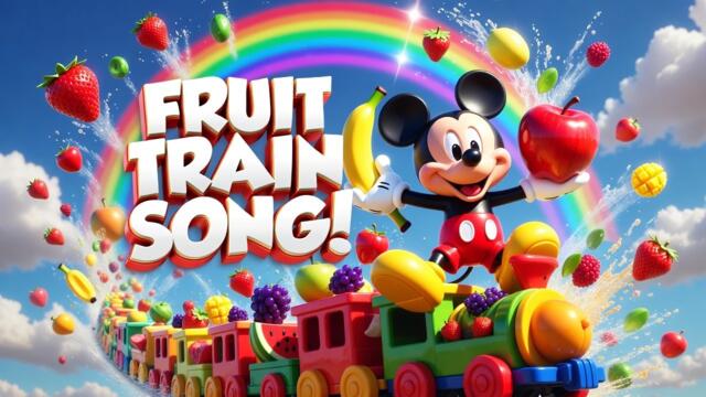 Choo Choo Fruit Train 🚂🍎 Mickey Mouse Kids Song 🍌🍉
