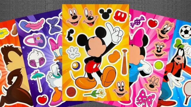 [Paper DIY] Mickey Mouse & Friends Make a Face Stickers with Minnie, Donald Duck, Goofy DIY Activity