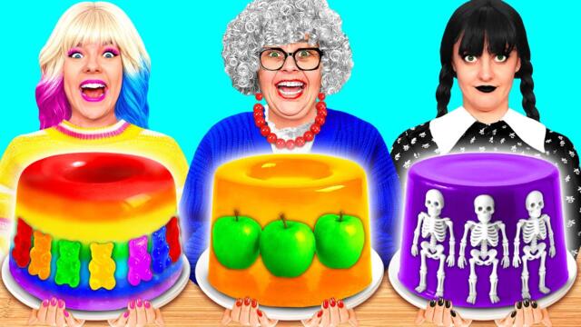 Уэнсдей срещу баба Готварско Предизвикателство | Прости Рецепти за Готвене RaPaPa Challenge