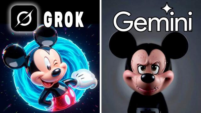Grok vs Gemini Remake iconic Scenes From Mickey Mouse!