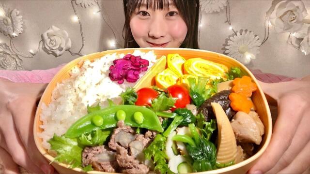 ASMR Mom’s Homemade Bento【Mukbang/ Eating Sounds】【English subtitles】