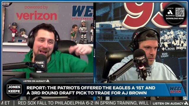 REPORT: The Patriots offered the Eagles a 1st and a 3rd round draft pick to trade for AJ Brown