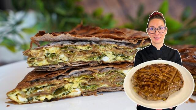 Баница със спанак на тиган с пълнозърнести кори - невероятно лесна рецепта!