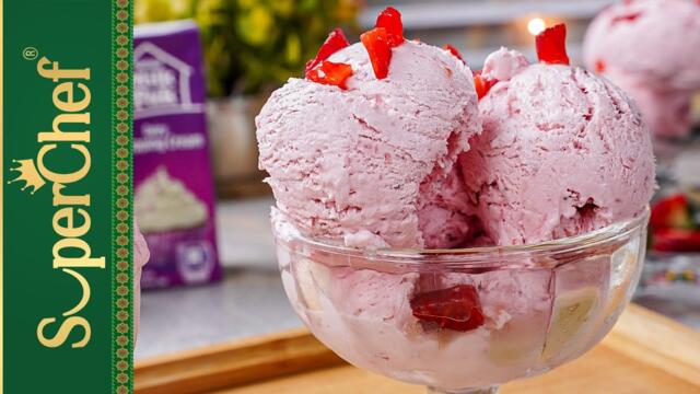 Quick Homemade Strawberry Ice Cream | Healthy Iftar Dessert | Ramzan Special