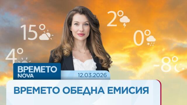 Прогноза за времето | Обедна емисия на NOVA | 12 мар. 2026